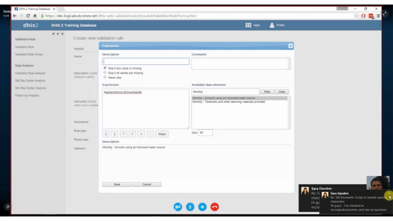 DHIS2 Assignment: Creating Data Validation Rules