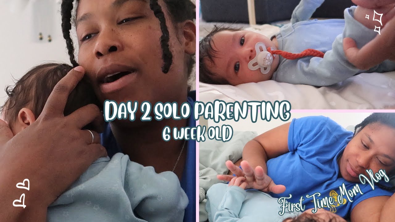 Day 2 - First Week Solo Parenting 6 Week Old New Born | First Time Mom Vlog