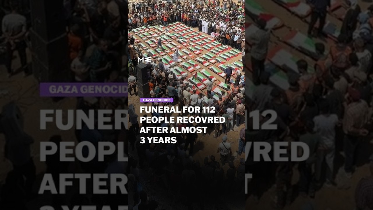 Gaza families bury 112 people recovered nearly three years after Israeli strikes