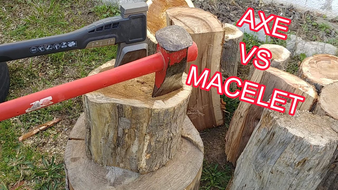COMPARISON OF AXES FOR SPLITTING WOOD: how to split wooden logs with an axe vs. a sledgehammer