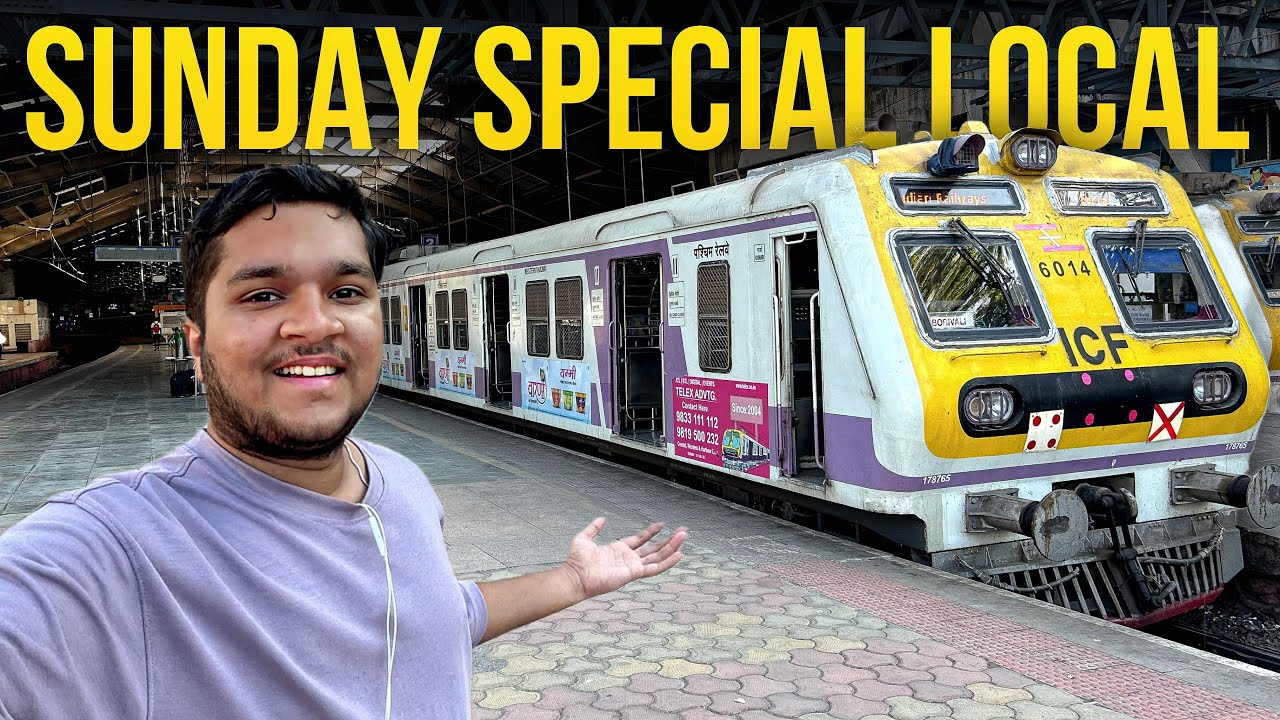 This Train Runs Only On Sunday 😃🚂 | Churchgate-Borivali Local Train Journey 