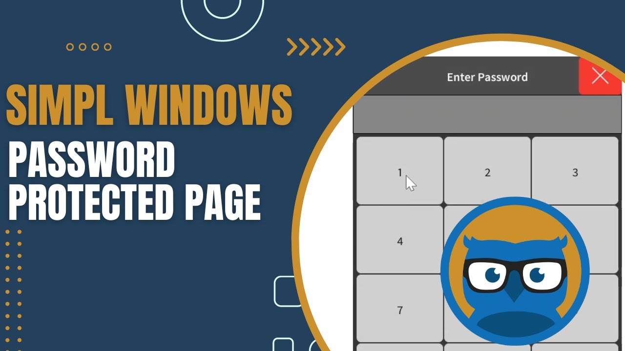 Программирование защищенной паролем страницы с помощью SIMPL Windows