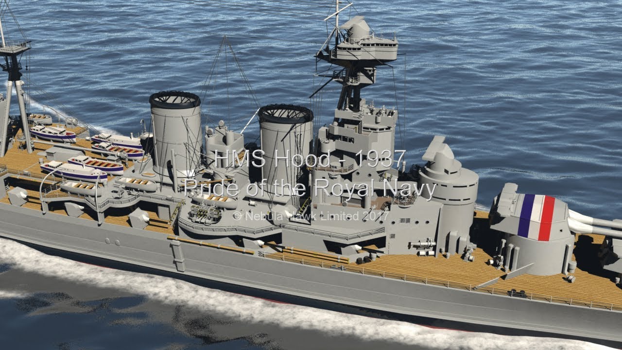 HMS Hood 1937 - British Battlecruiser - Battleship Book and Renders