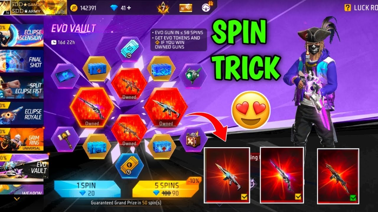 New Evo Vault Spin Trick Free Fire🤩 | I Got M1887 Evo Gun🤯| Free Fire New Event Tamil | FF New Event