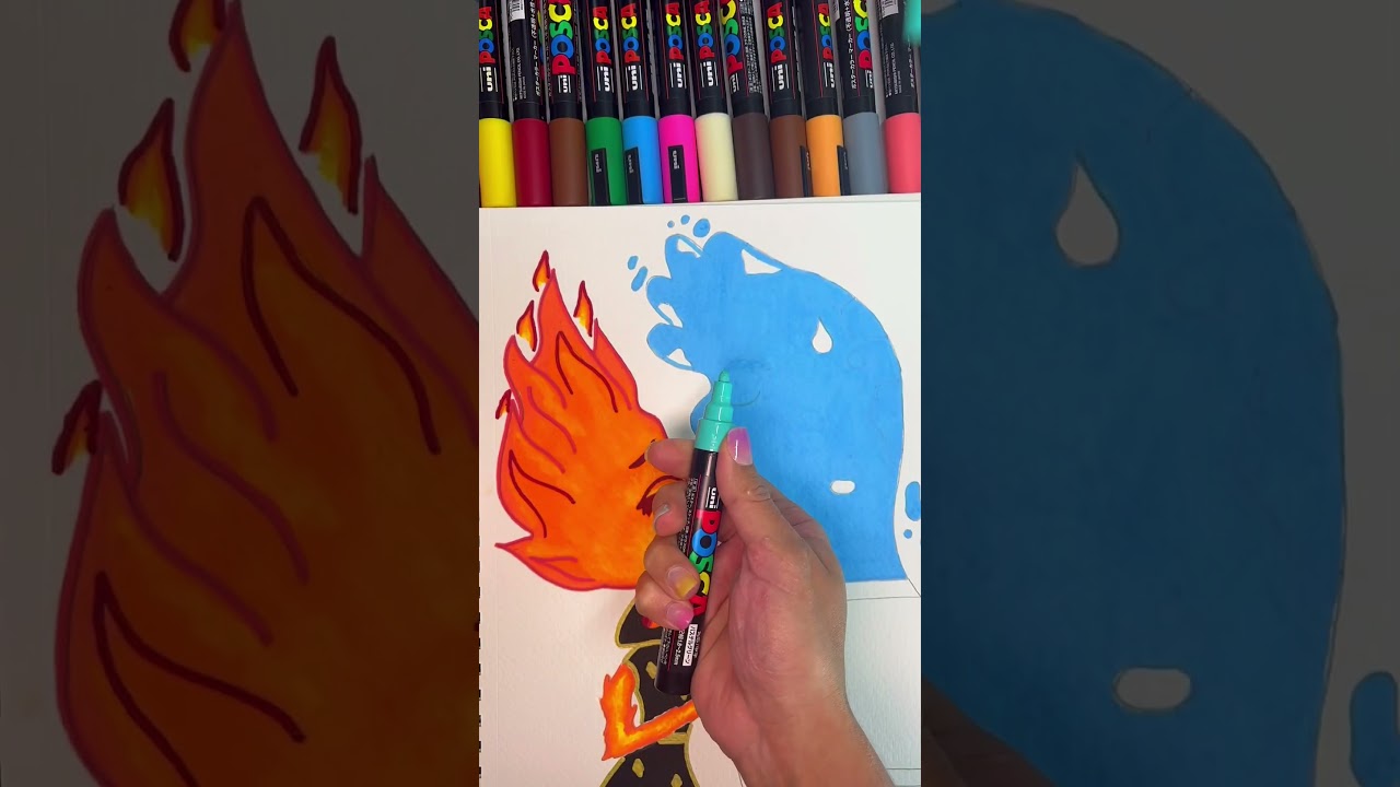 Drawing the kiss of Ember and Wade! #shorts Dibujando el beso de Ember y Wade!
