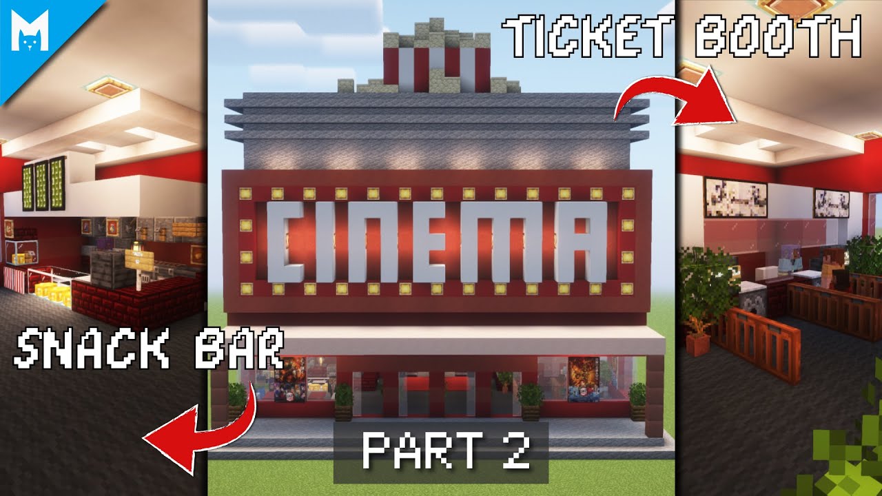 Обучающее видео Minecraft | Как построить кинотеатр (внутри) — Часть 2