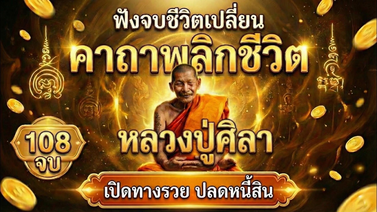 ฟังจบชีวิตเปลี่ยน! คาถาพลิกชีวิต หลวงปู่ศิลา (108 จบ) เปิดทางรวย ปลดหนี้สิน