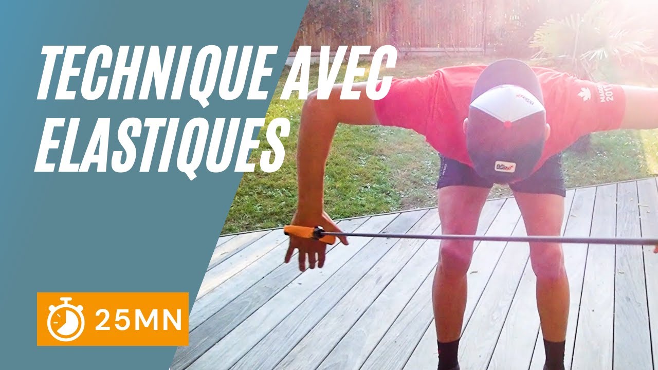 💪😓💦Renforcement musculaire natation à sec avec élastique pour triathlète, nageur, et SwimRunner.