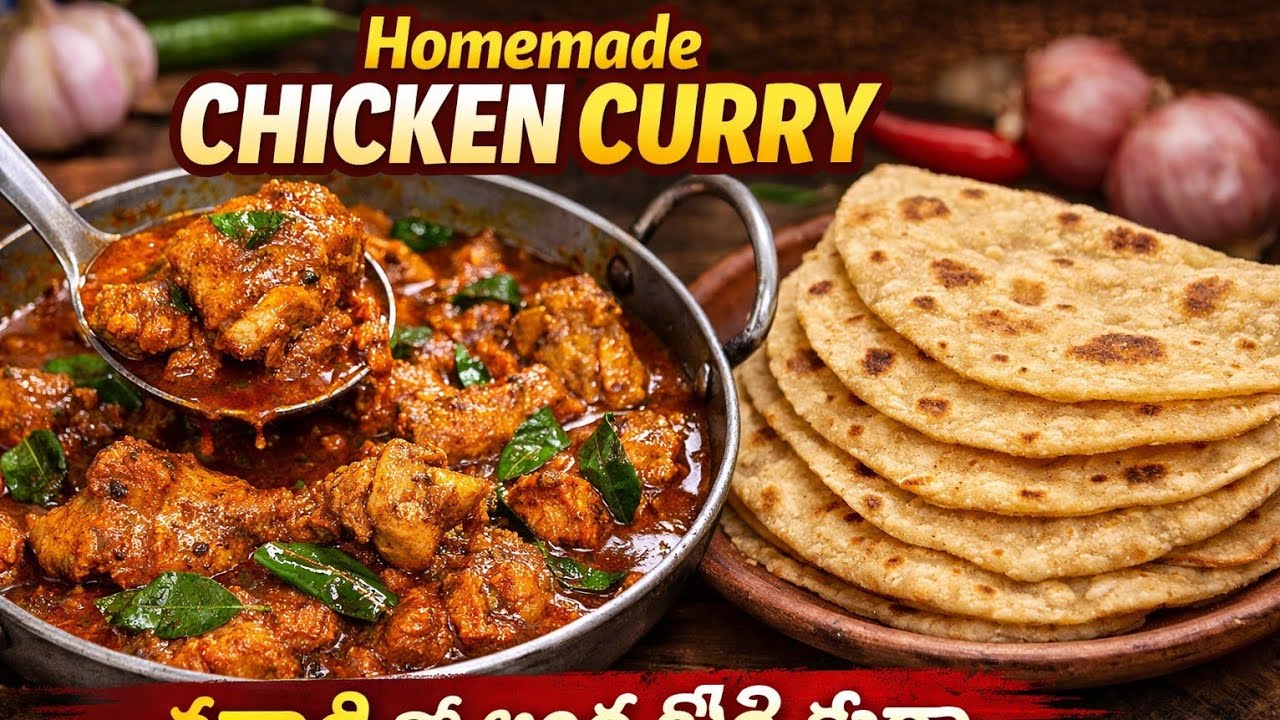 ಮನೆಯಲ್ಲಿ ತಯಾರಿಸಿದ ಆಂಧ್ರ Style ಚಿಕನ್ ಕರಿ |  ಚಪಾತಿಯೊಂದಿಗೆ ಪರಿಪೂರ್ಣ | Homemade Andhra ChickenCurry | 