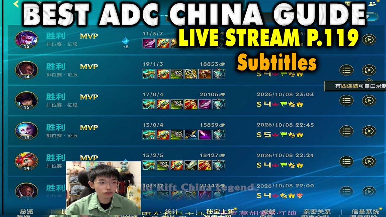 Wild Rift China Best ADC Guide Subtitles | 5 Carry Champions Gameplay - Live Stream YL