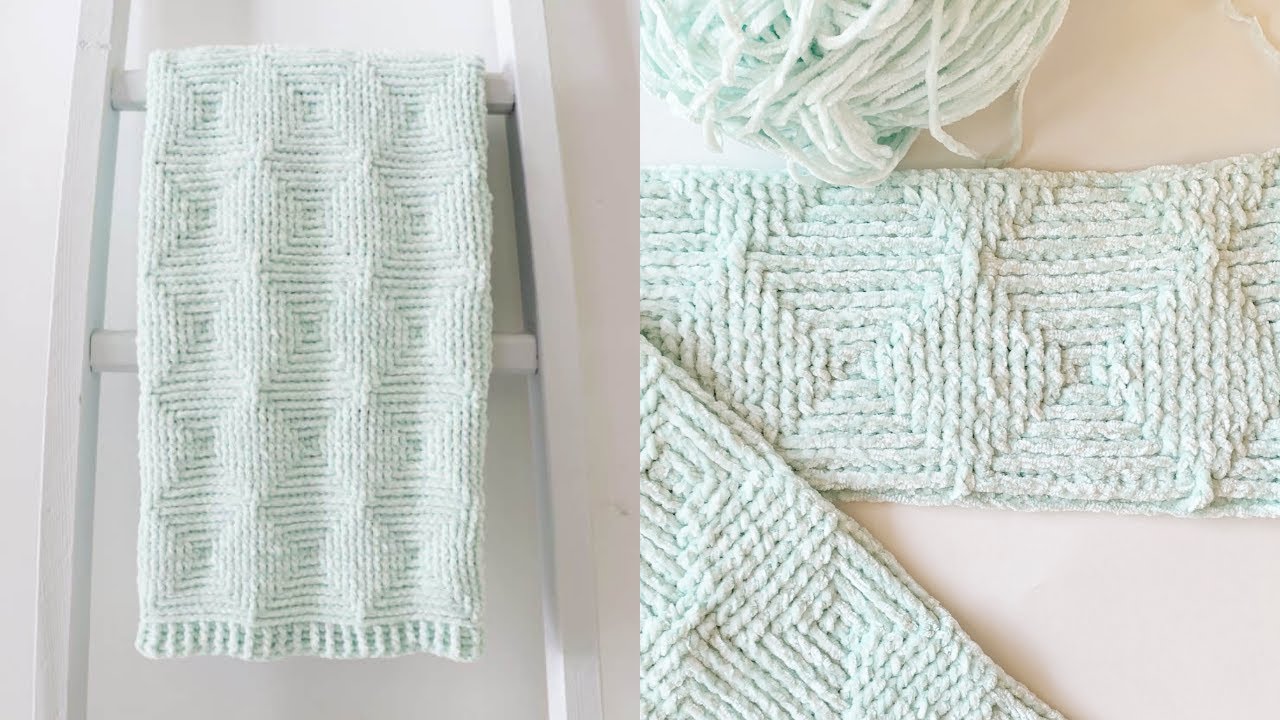 Crochet Ribbed Diamond Blanket