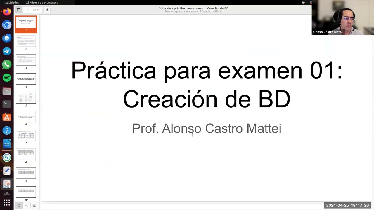 Solución a práctica sobre diseño de BD y consultas SQL para examen 1