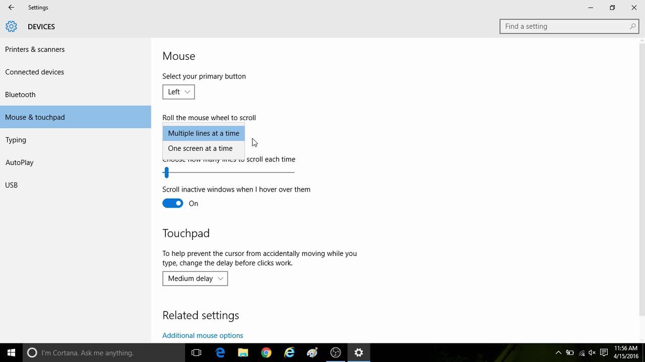 How to Change Mouse and Touchpad Settings in Windows 10