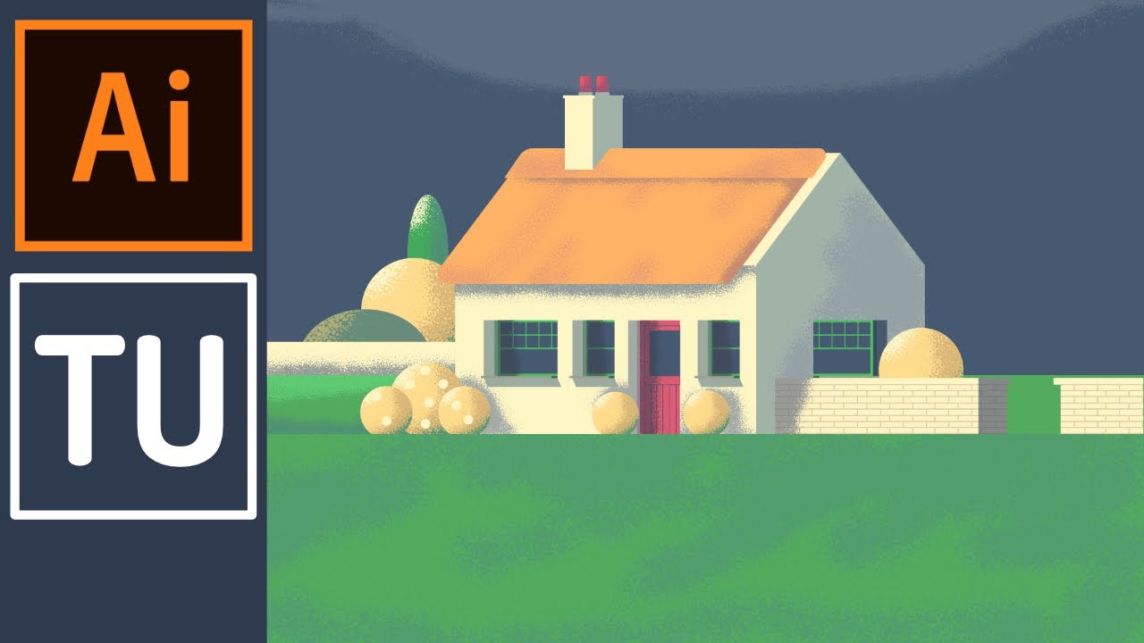 Irish House Vector Illustration in Adobe Illustrator