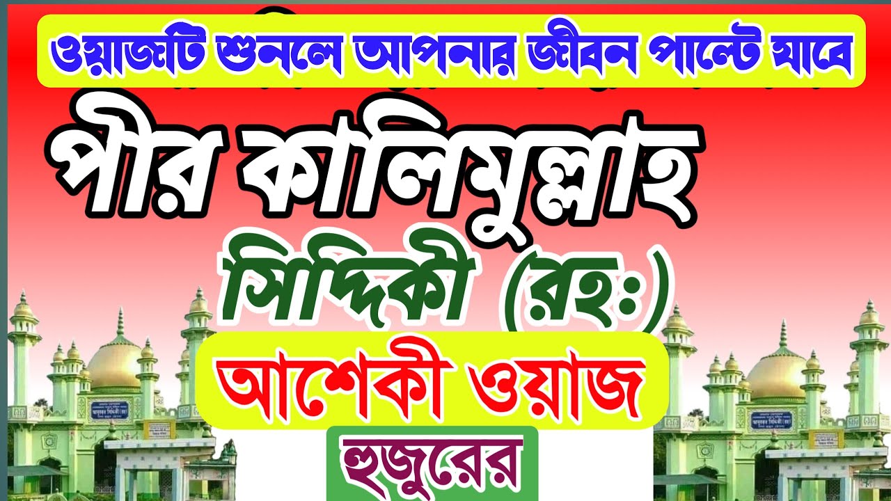 পীর কালিমুল্লা সিদ্দিকী(রহ:)হুজুরের ওয়াজ।কিছুটা ওয়াজ ঘাড়ে করে নিয়ে বাড়ি যাবে।.Pir Kalimullah Rh