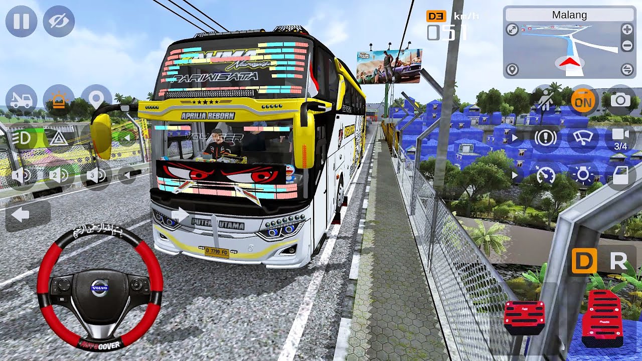 Bus Pariwisata Rahma Nursyifa Putera Utama Lewat Komplek Warna Warni Perjalanan Menuju Museum Angkut