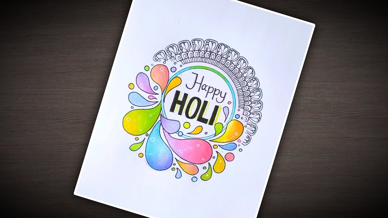 Holi Drawing/Holi Festival Special Mandala art easy/Holi Mandala art/Happy Holi drawing/Colours art