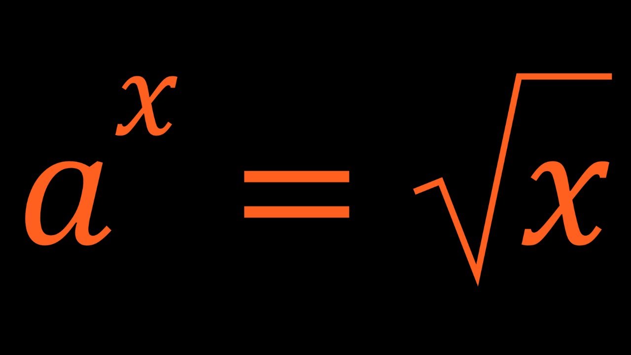 Solving a^x=sqrt(x) | A Parametric Equation