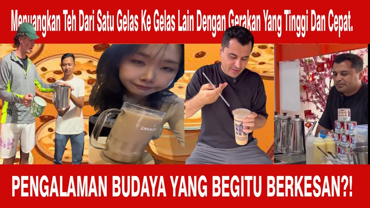 Bang Bule Jadi Bartender Teh Tarik Dan Langsung Meminumnya!
