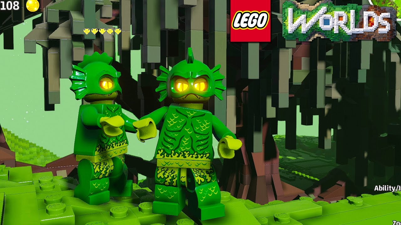 LEGO Worlds Swamp Creature Unlock and Free Roam Gameplay (With Legendary World Code)