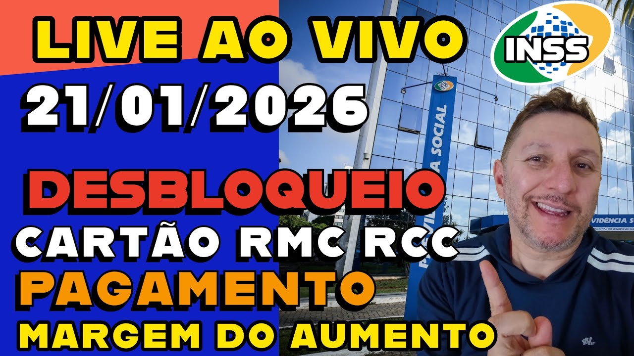 LIVE AO VIVO : MARGEM DO AUMENTO CARTÃO RMC RCC PAGAMENTO DESBLOQUEIO MEU INSS 