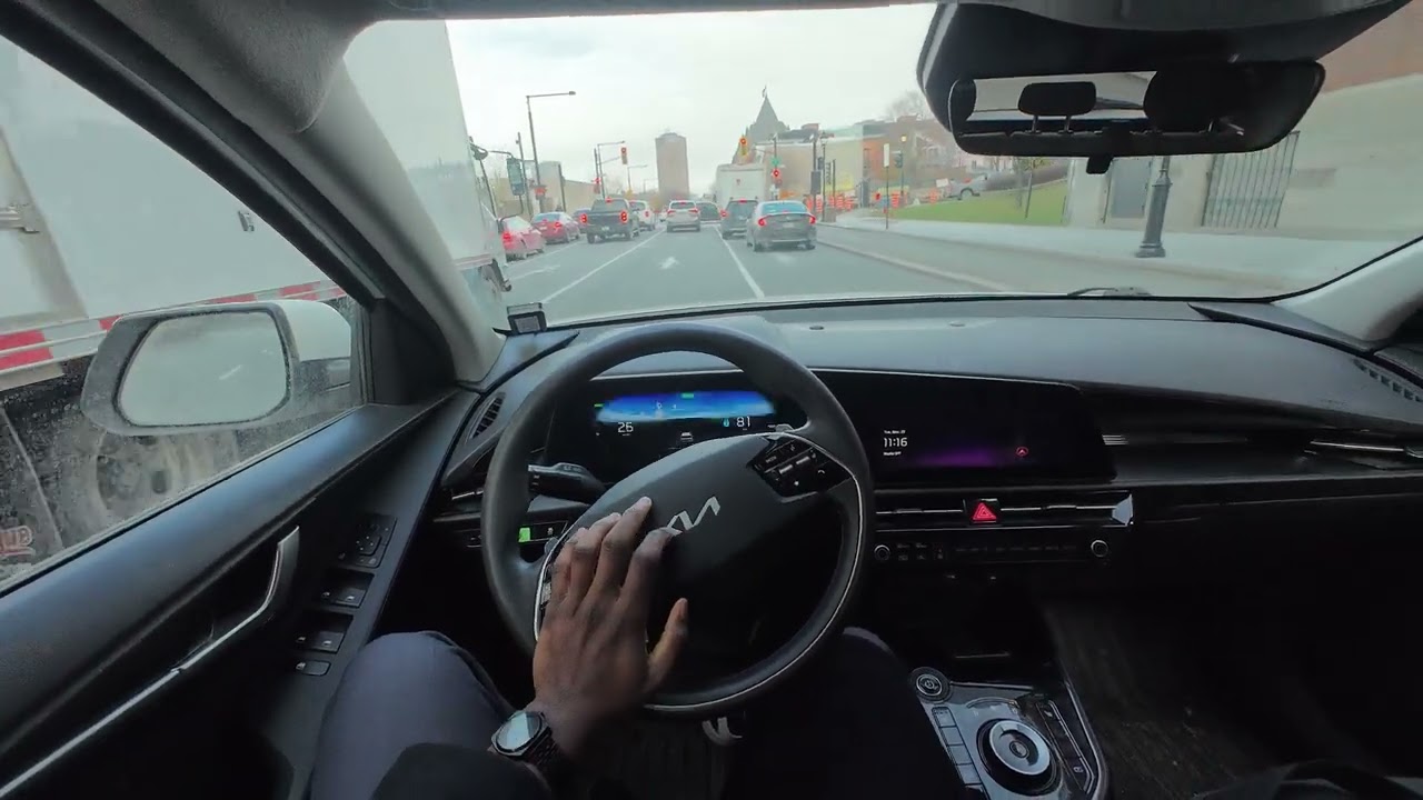 ASMR POV Drive | 2024 Kia Niro EV | Peaceful Morning Drive [Winter]