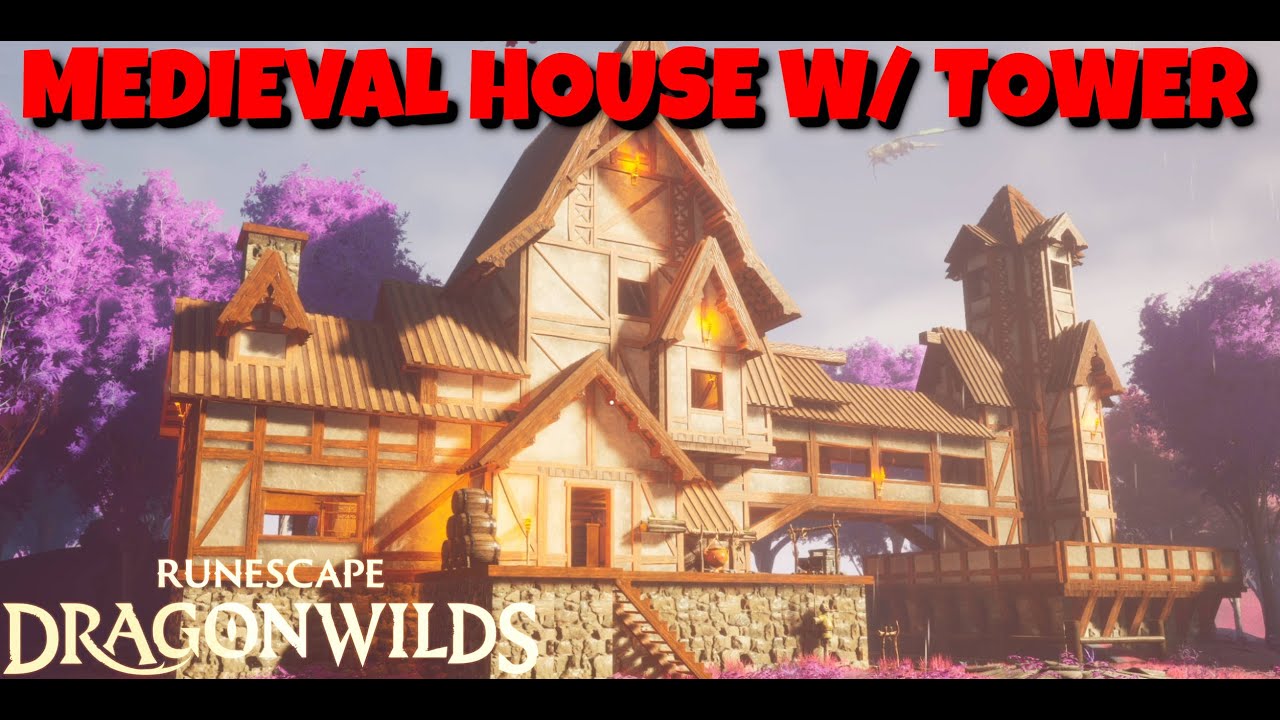 Medieval House with Watchtower | Runescape: Dragonwilds | Build Tutorial