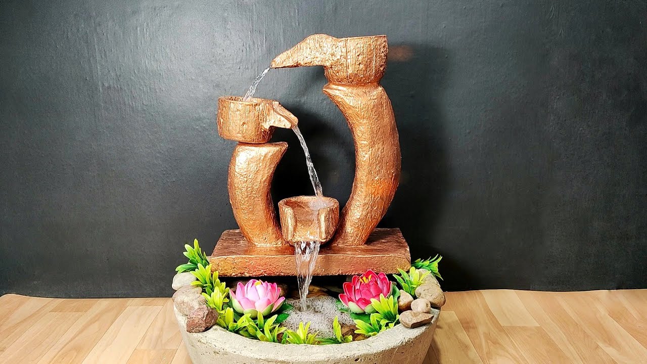 Very amazing very nice garden waterfall fountain water fountain making at home