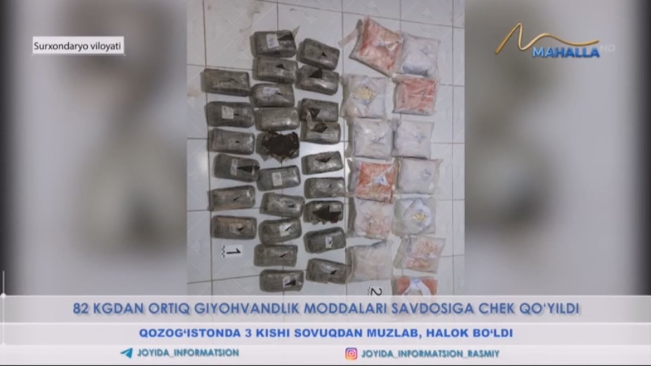 82 kgdan ortiq giyohvandlik moddalari savdosiga chek qoʻyildi