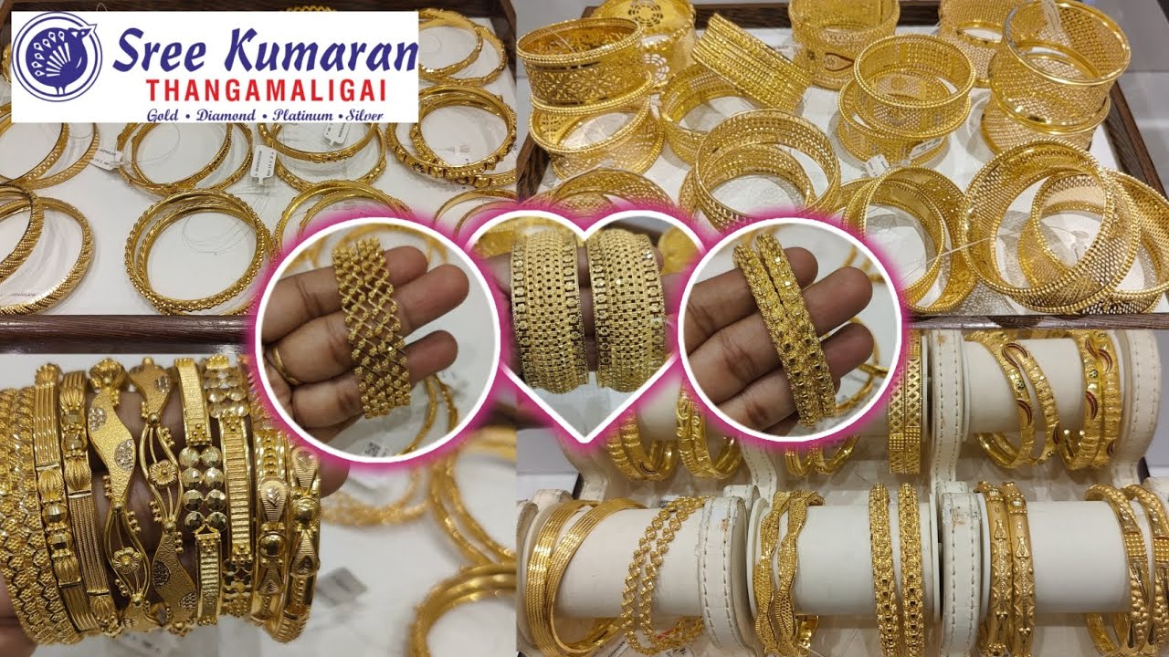 Light Weight Bangles & Kada Bangles from 8 Grams/ Sree Kumaran Thangamaligai Gold Bangle Designs