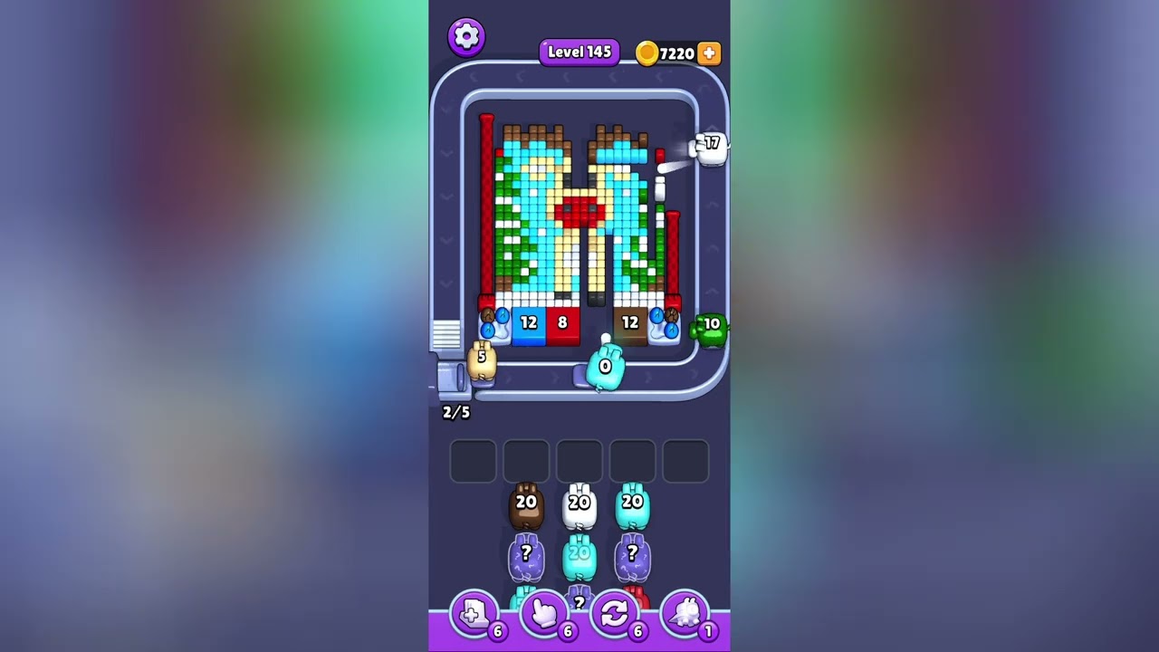 Pixel Flow Level 145 Solution Walkthrough 