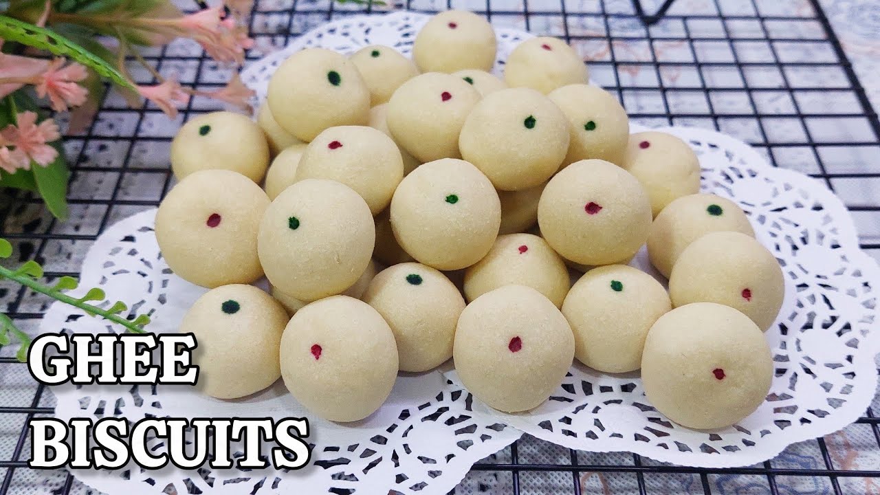 GHEE BISCUITS (less sweet)| நெய் பிஸ்கட்| Resepi Biskut Minyak Sapi, Deepavali Recipes 🪔