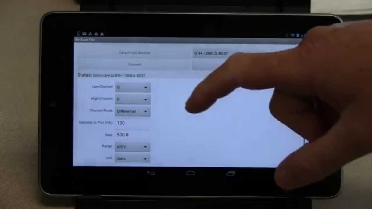 Analog Input Scan Demo with Android and Measurement Computing
