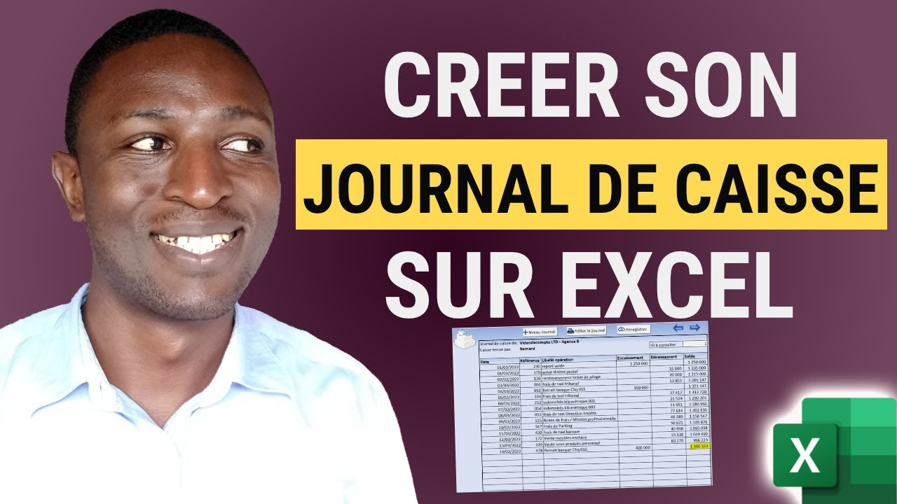 Comment créer un JOURNAL DE CAISSE sur Excel