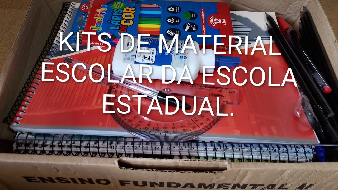 O QUE VEM NÓS KITS DE MATERIAL DAS ESCOLAS ESTADUAl 2026