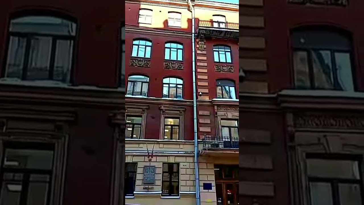 Неторопясь идём по Баскову пер.,вдоль женской гимназии Княжны Оболенской. Санкт-Петербург.