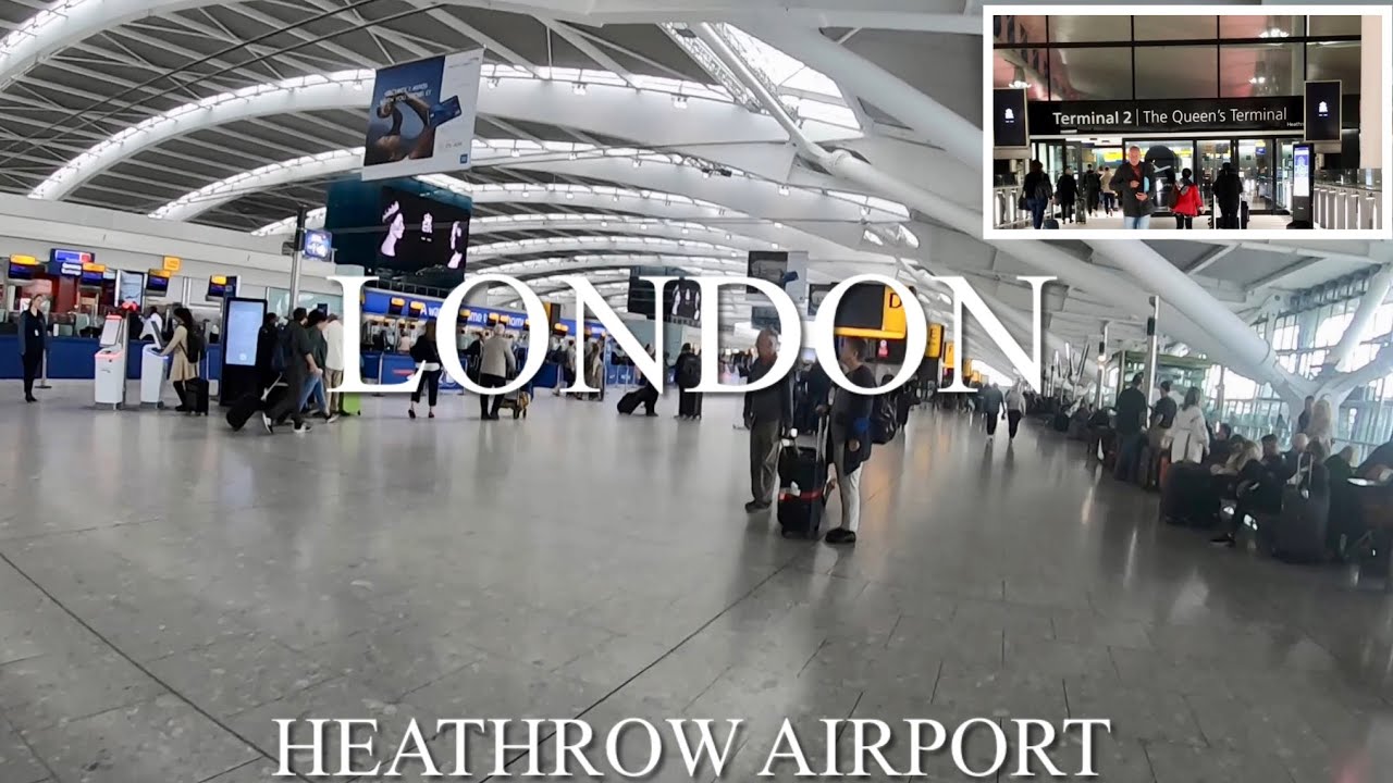 Walking from Terminal 2 to Terminal 5. London Heathrow Airport