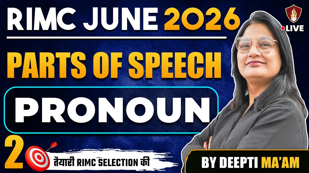 RIMC June 2026 English | Parts Of Speech | Pronoun | RIMC Entrance Exam | Deepti Mam |Sukhoi Academy