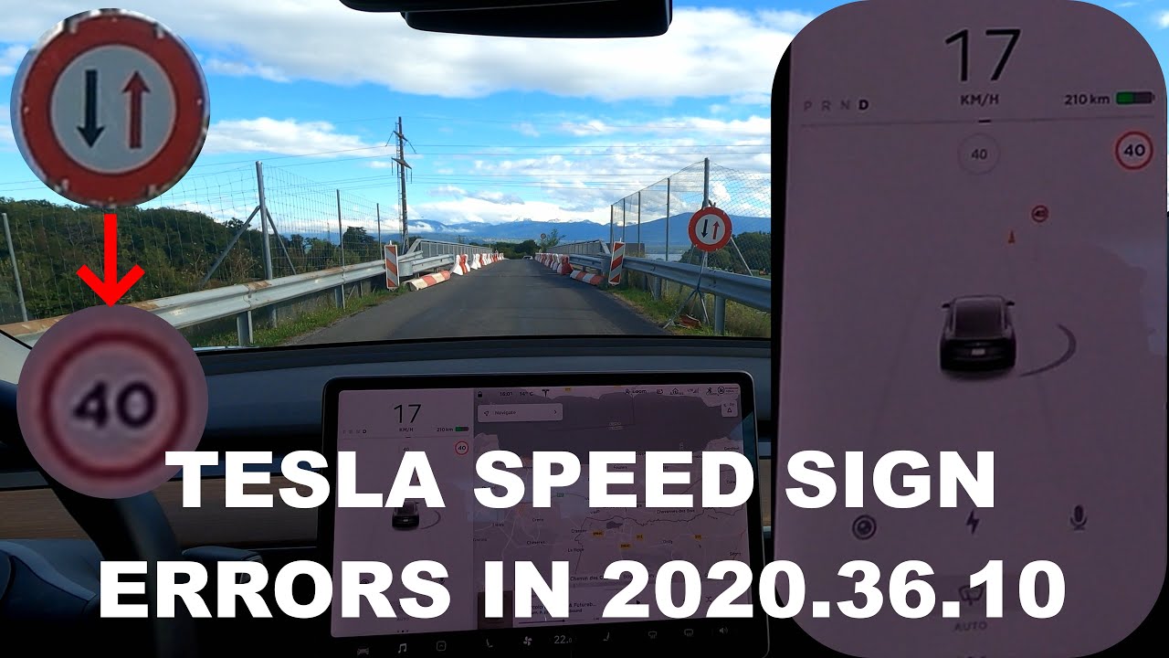 Tesla errors in speed sign recognition on version 2020.36.11 (Switzerland)