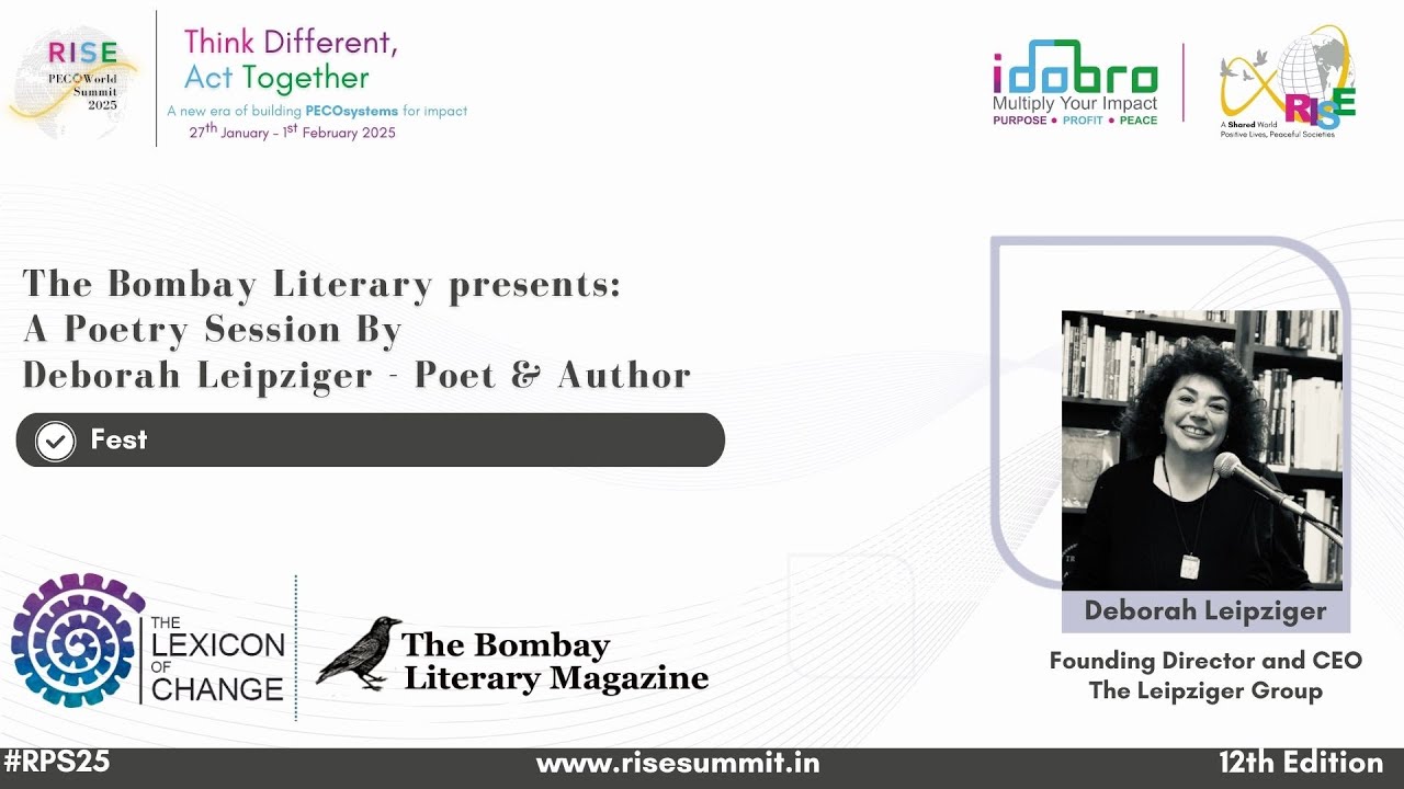 The Bombay Literary Magazine presents a poetry session by Deborah Leipziger Poet & Author