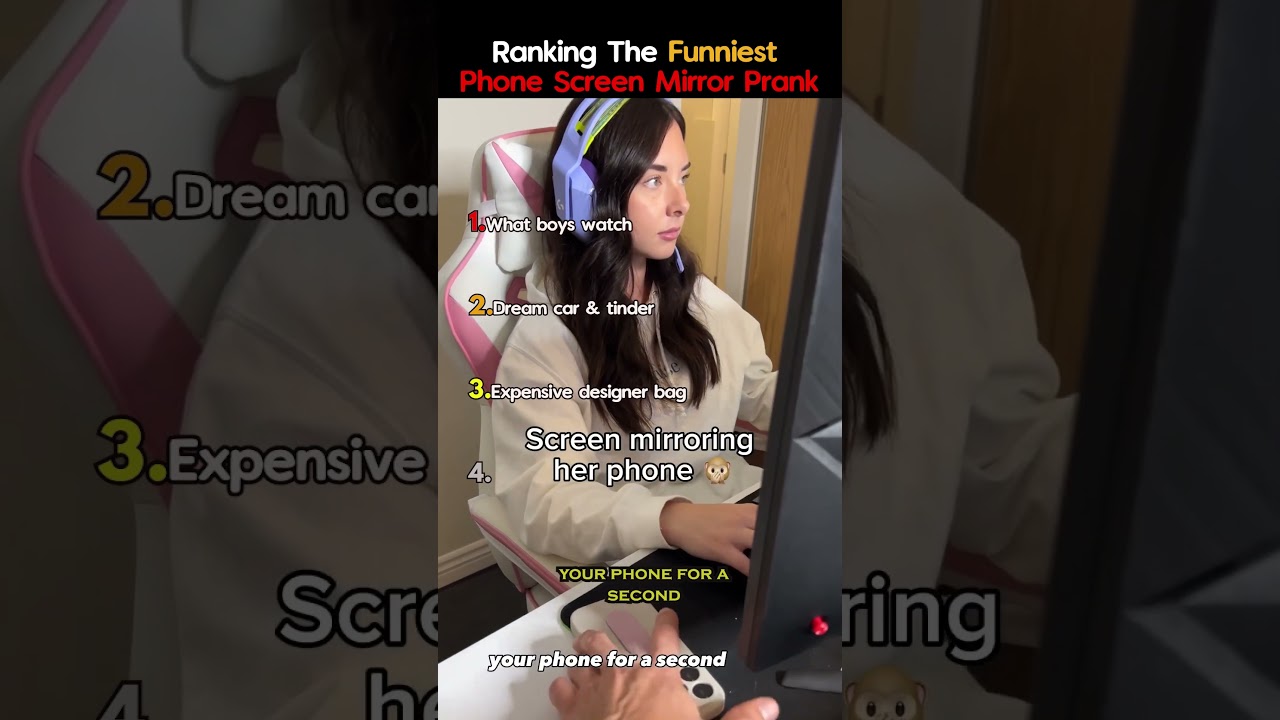 Ranking The Funniest Phone Screen Mirror Prank 