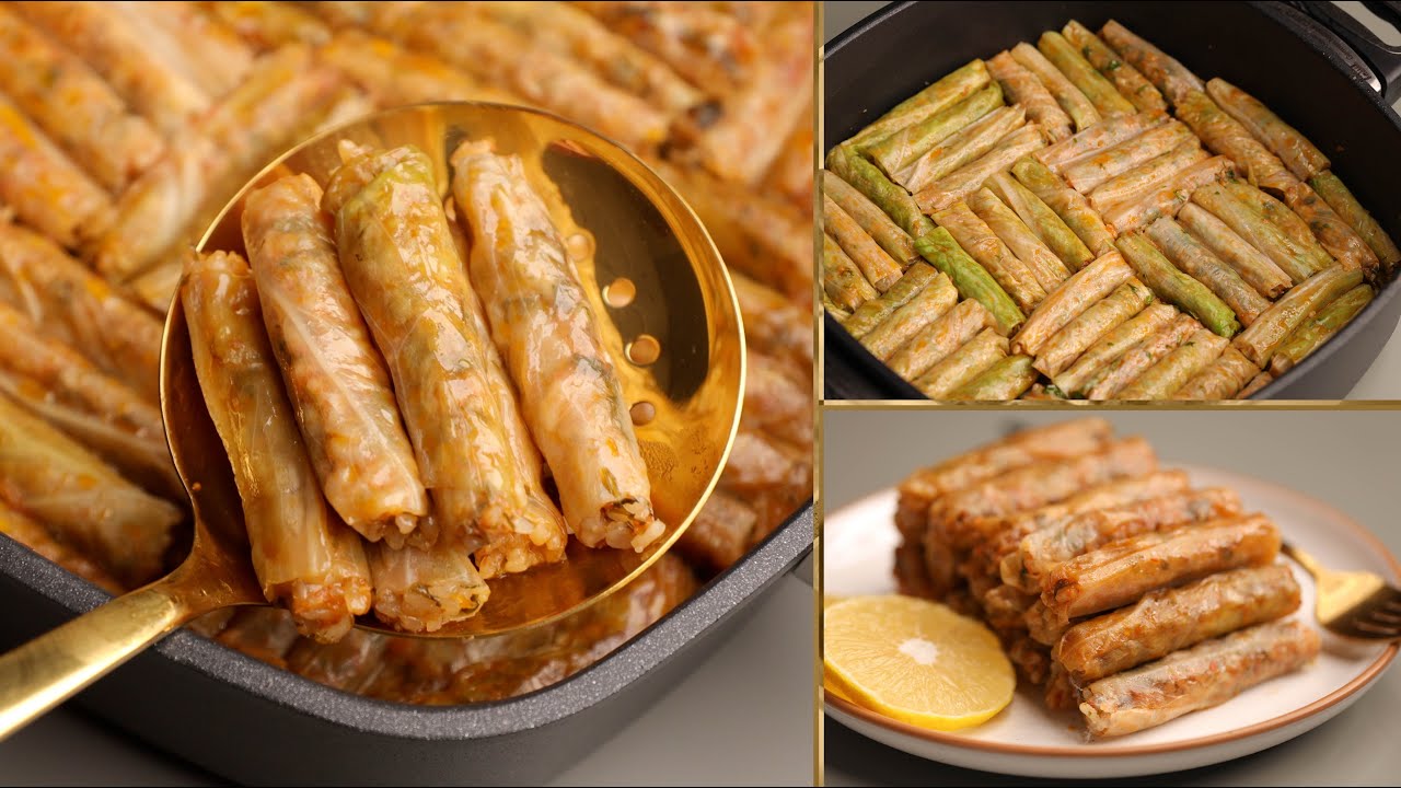 محشي الكرنب أحلي أكلة تدفي في برد الشتا🌧 بخلطة رهيبة وسر التسوية الصح  بدون ما يفك او يعجن.!