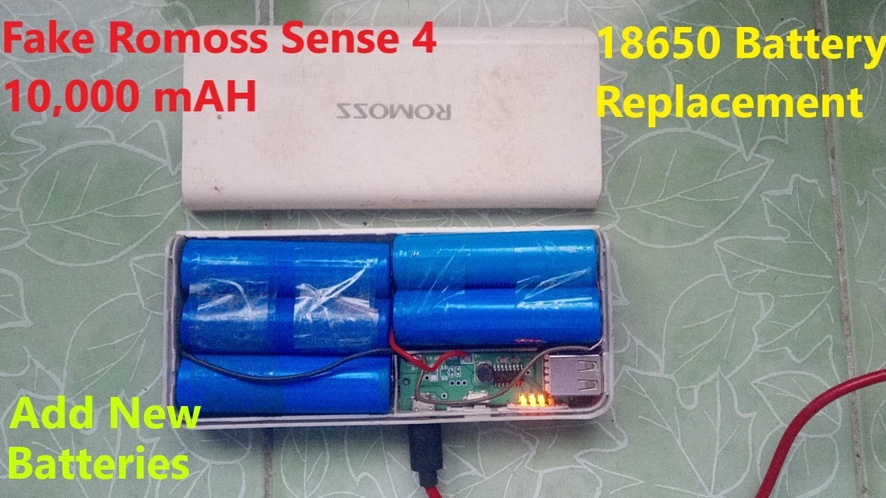 How To Add & Replace 18650 Batteries On Fake Romoss Sense 4 10,000 mAH Powerbank