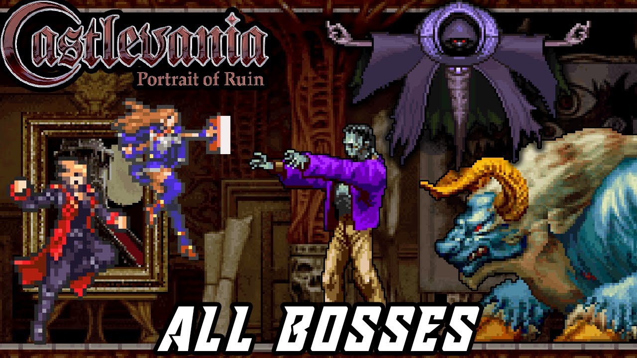 Castlevania: Portrait of Ruin - All Bosses [No Damage]