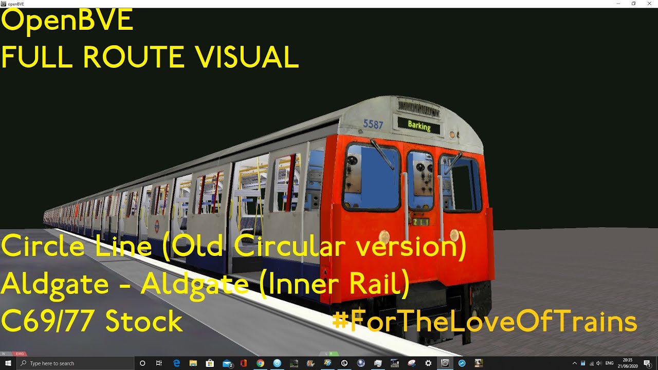 FULL ROUTE VISUAL | OpenBVE London Underground Circle Line (Old): Aldgate - Aldgate | C stock