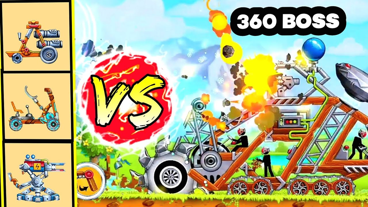 The Catapult 2 | level 360 using Rail Gun , ENERGY Catapult & dual missile launcher |