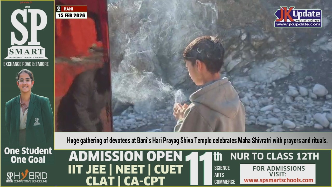 Huge gathering of devotees at Bani’s Hari Prayag Shiva Temple celebrates Maha Shivratri with prayers