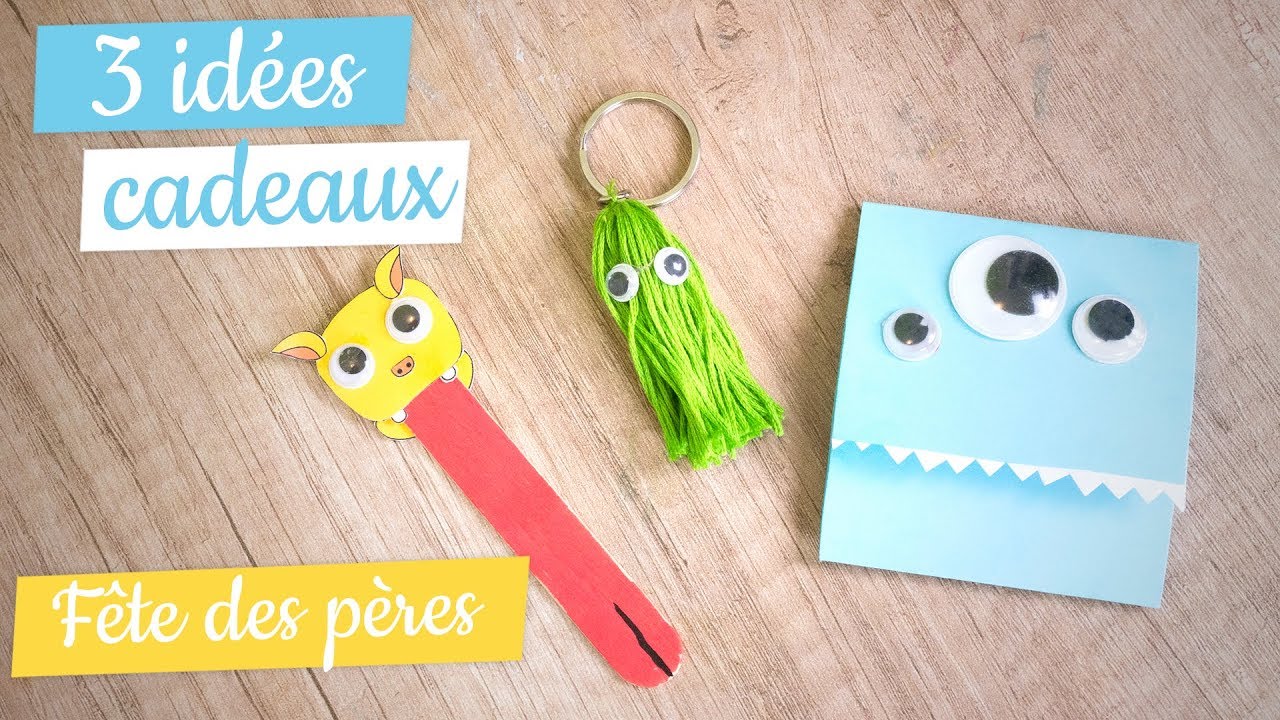 3 Bricolages fête des pères monstrueuse