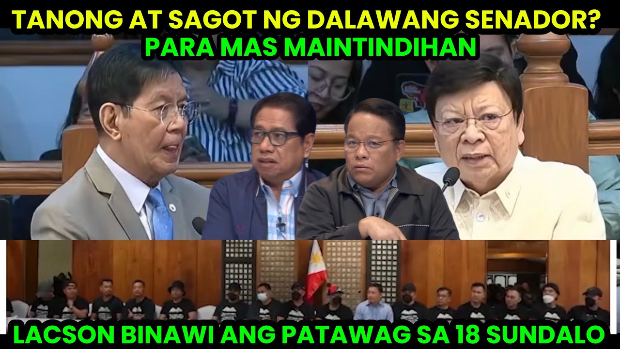 ANG TANONG AT ANG SAGOT NI LACSON KAY SENATOR MARCOLETA/PINKY BINAWI ANG PATAWAG SA 18 NA TESTIGO