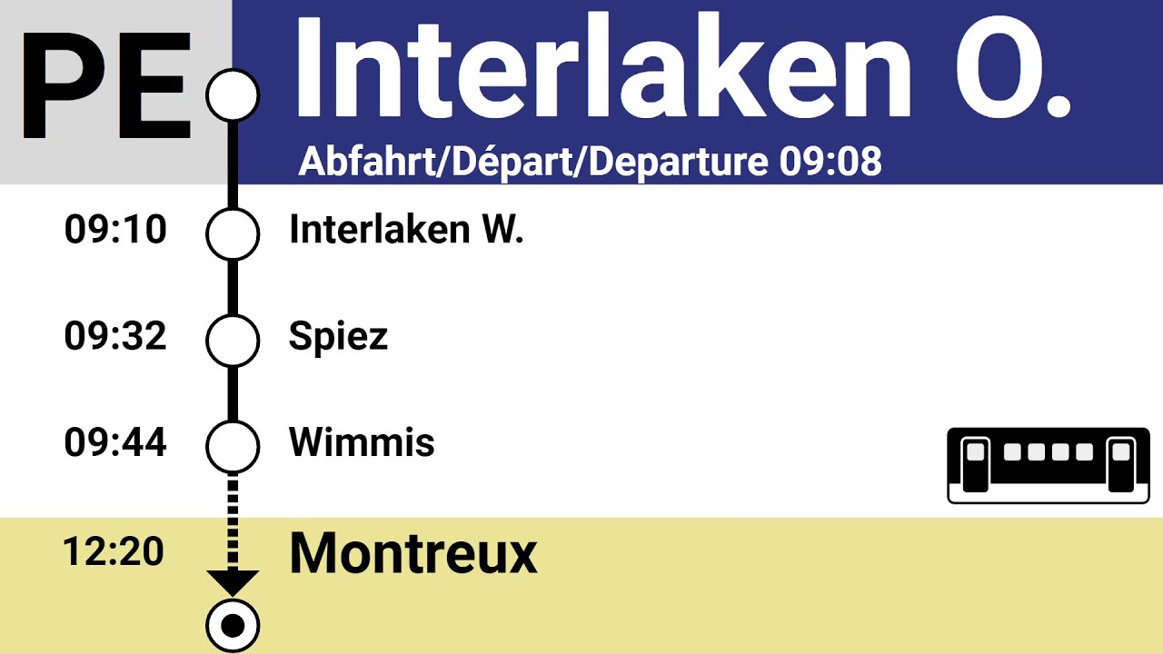 GoldenPass Express Ansagen/annonces » PE Interlaken Ost — Montreux | SLBahnen